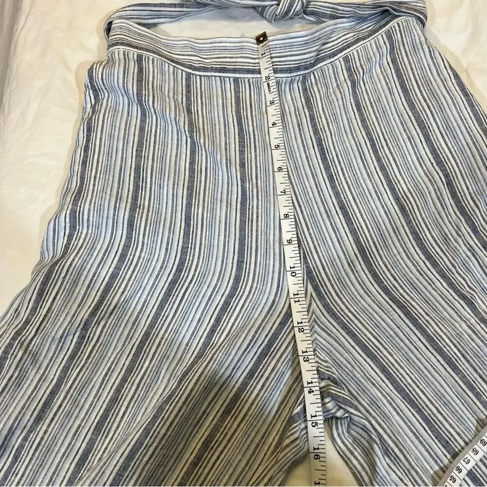 Cloth & Stone NWOT Striped Tie Waist Frayed Hem Wide Leg Crops sz M